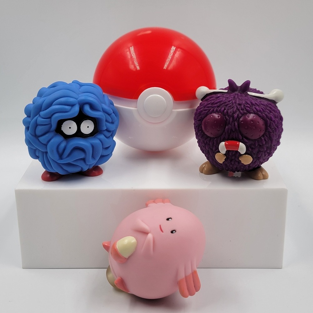 Vintage 90s Y2k 1999 Pokemon Burger King Figures Pokeball Spinners 4pc